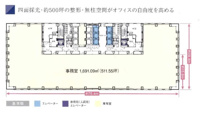 Wビル 基準階図面