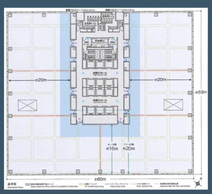 有明セントラルタワー基準階平面図