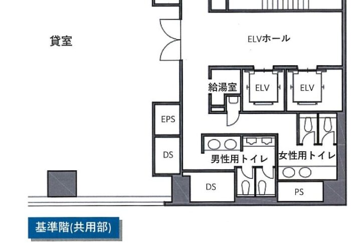 DS海岸ビルの設備　1階共有部の図面