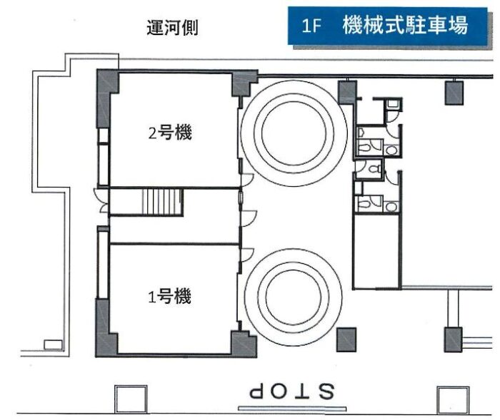 DS海岸ビルの設備　機械式駐車場の図面