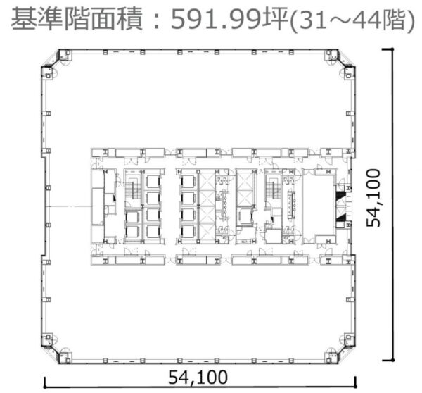 晴海アイランドトリトンスクエアオフィスタワーX棟平面図