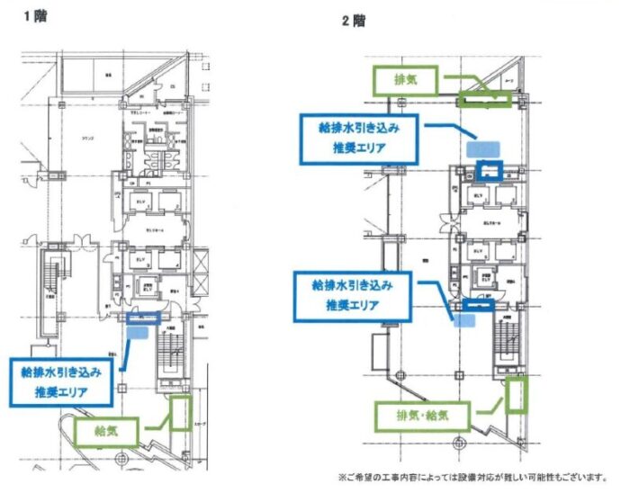 日新ビルの給排水引込エリア