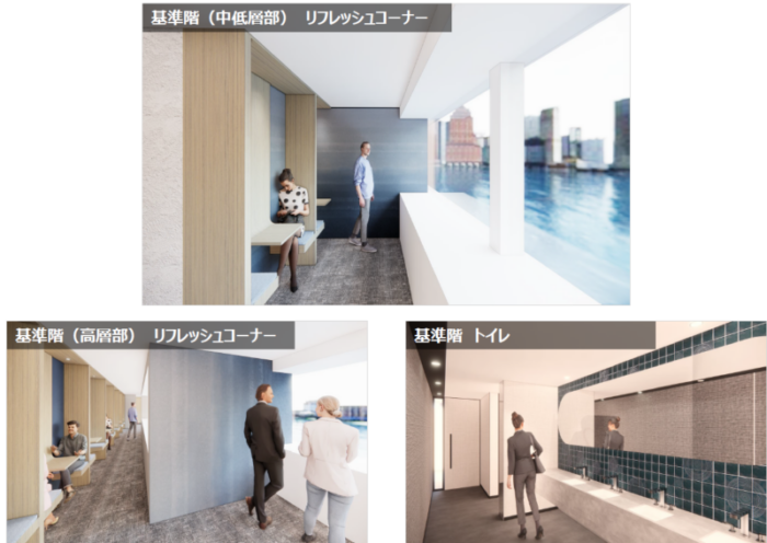 晴海アイランドトリトンスクエアオフィスタワーX棟の大規模リニューアルイメージ