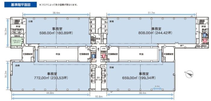 タイム24ビルの平面図