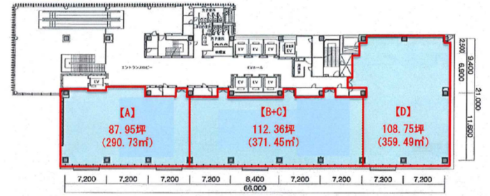 フロンティア武蔵小杉N棟の2階平面図