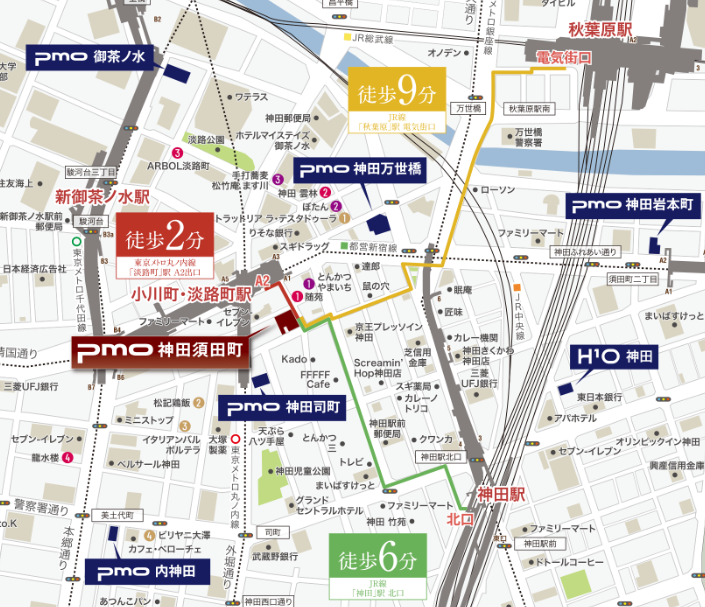 PMO神田須田町のアクセス図