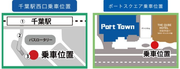 無料シャトルバス乗車位置