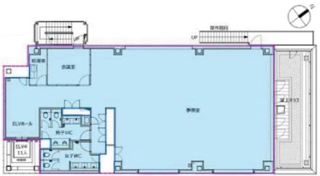 1～3階平面図（北東側 新宿御苑側眺望）