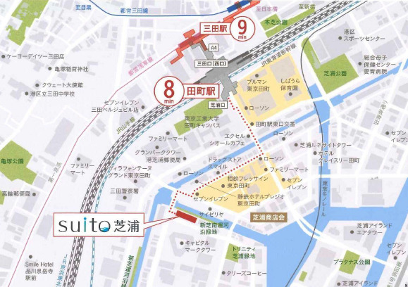 suito芝浦　地図
