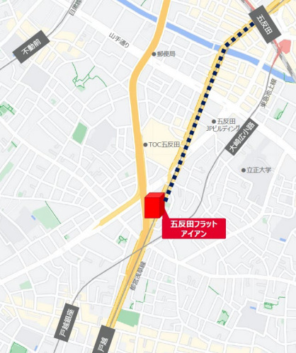 五反田フラットアイアンビル　地図