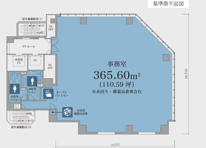 BIZCORE西新橋　基準階　平面図