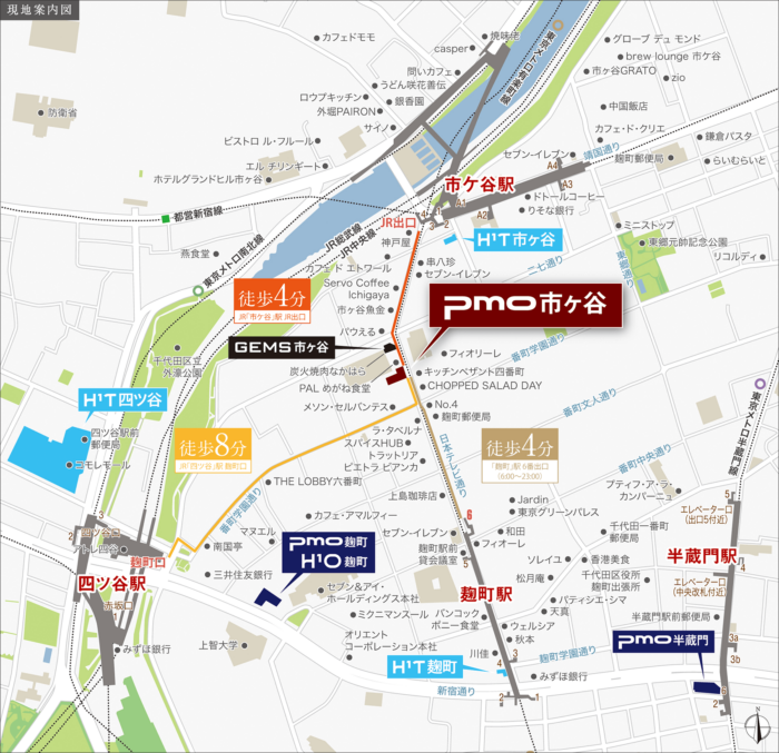 PMO市ヶ谷の地図