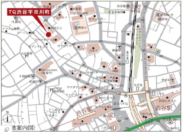 TQ渋谷宇田川町の地図